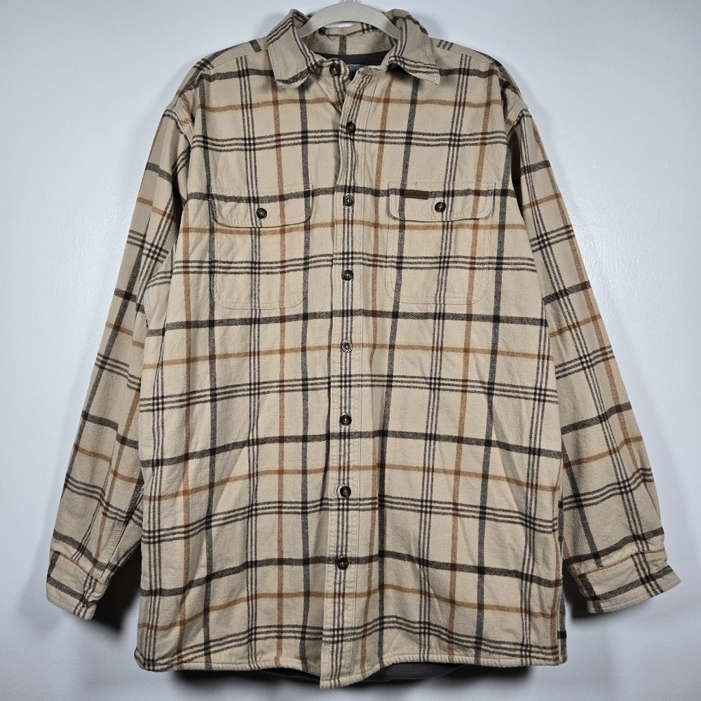 Carhartt Youngstown Flannel Thermal Lined Shirt Jacket Shacket Size Large Tall